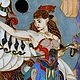 Картина панно перегородчатая эмаль «Женщина и единорог» стимпанк. Панно. Мастерская Сяо Пэн. Ярмарка Мастеров.  Фото №4