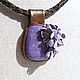 Pendant and earrings made of leather with charoite and the Scent of lilac. Jewelry Sets. Shagree (Shagree). My Livemaster. Фото №4