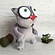 Order Soft toy grey plush cat scared for cat lovers. Dingus! Funny cats and other toys. Livemaster. . Stuffed Toys Фото №3