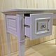 Desk pearl white color with four legs and three drawers. Will be a great piece of furniture in the home office and in the room of a young girl.