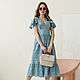 Summer dress made of Hydrangea sewing, blue green cotton. Dresses. mozaika-rus. Online shopping on My Livemaster.  Фото №2
