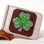 Сумки и аксессуары handmade. Livemaster - original item Green Shamrock Leather Wallet, Celtic Viking Style. Handmade.