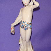 Винтаж handmade. Livemaster - original item Kiev Girl Young Swimmer Porcelain Porcelain Figurine Figurine Vintage. Handmade.