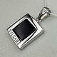 Silver pendant with black onyx 9h9 mm, Pendants, Moscow,  Фото №1