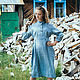 Платье-рубашка льняное пыльно-голубого цвета. Платья. Naslediedress. Ярмарка Мастеров.  Фото №4