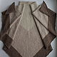 Beige handkerchief knitted shawl kerchief bactus brown. Shawls1. SolarisArtis. My Livemaster. Фото №4