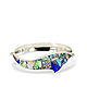 Silver BRACELET with Lapis Lazuli, Turquoise, Mother of Pearl. Hard bracelet. ARIEL - MOSAIC. My Livemaster. Фото №5