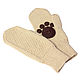 Mittens with paws Cat Siamese women's knit, Mittens, Orenburg,  Фото №1