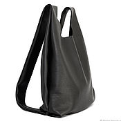 Сумки и аксессуары handmade. Livemaster - original item Backpack Sling Bag Leather Black Tank Top Oversize Trunk. Handmade.