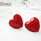 Heart stud earrings, stud earrings with a heart, heart red earrings. Stud earrings. Bionika - Polymer Clay Jewelry (Bionika). Online shopping on My Livemaster.  Фото №2