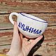 A large mug of Fragrant blue Cup as a gift Ceramics to order on March 8, Mugs and cups, Saratov,  Фото №1