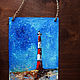 Order Oil painting art landscape with the sea in the MORNING LIGHTHOUSE. pictures & decor of TanyaSeptember. Livemaster. . Pictures Фото №3