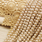 Материалы для творчества handmade. Livemaster - original item Beads: Glass pearls 6 mm 30 pcs Premium Cream. Handmade.
