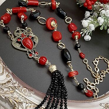 Украшения ручной работы. Ярмарка Мастеров - ручная работа Сотуар с кораллом. Handmade.