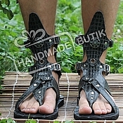 Обувь ручной работы handmade. Livemaster - original item Sandals mens high leather Kroko. Handmade.