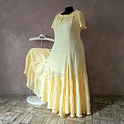 Одежда handmade. Livemaster - original item Bottom linen dress, size XXXL. Handmade.