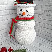 Для дома и интерьера handmade. Livemaster - original item Set of knitted Snowman baskets. Handmade.