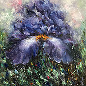 Iris painting, oil painting
