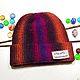 Knitted hat beanie, vertical stripes wool unisex, Caps, Korolev,  Фото №1