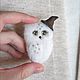 Order Boucle owl brooch made of wool. handmade toys by Mari (handmademari). Livemaster. . Brooches Фото №3