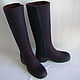 Boots boots Blue-Burgundy with zipper, High Boots, Tomsk,  Фото №1