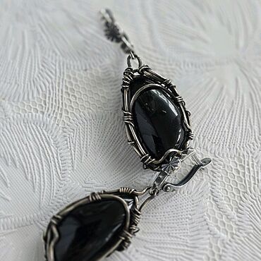 Украшения ручной работы. Ярмарка Мастеров - ручная работа Серьги с шерлом. Handmade.