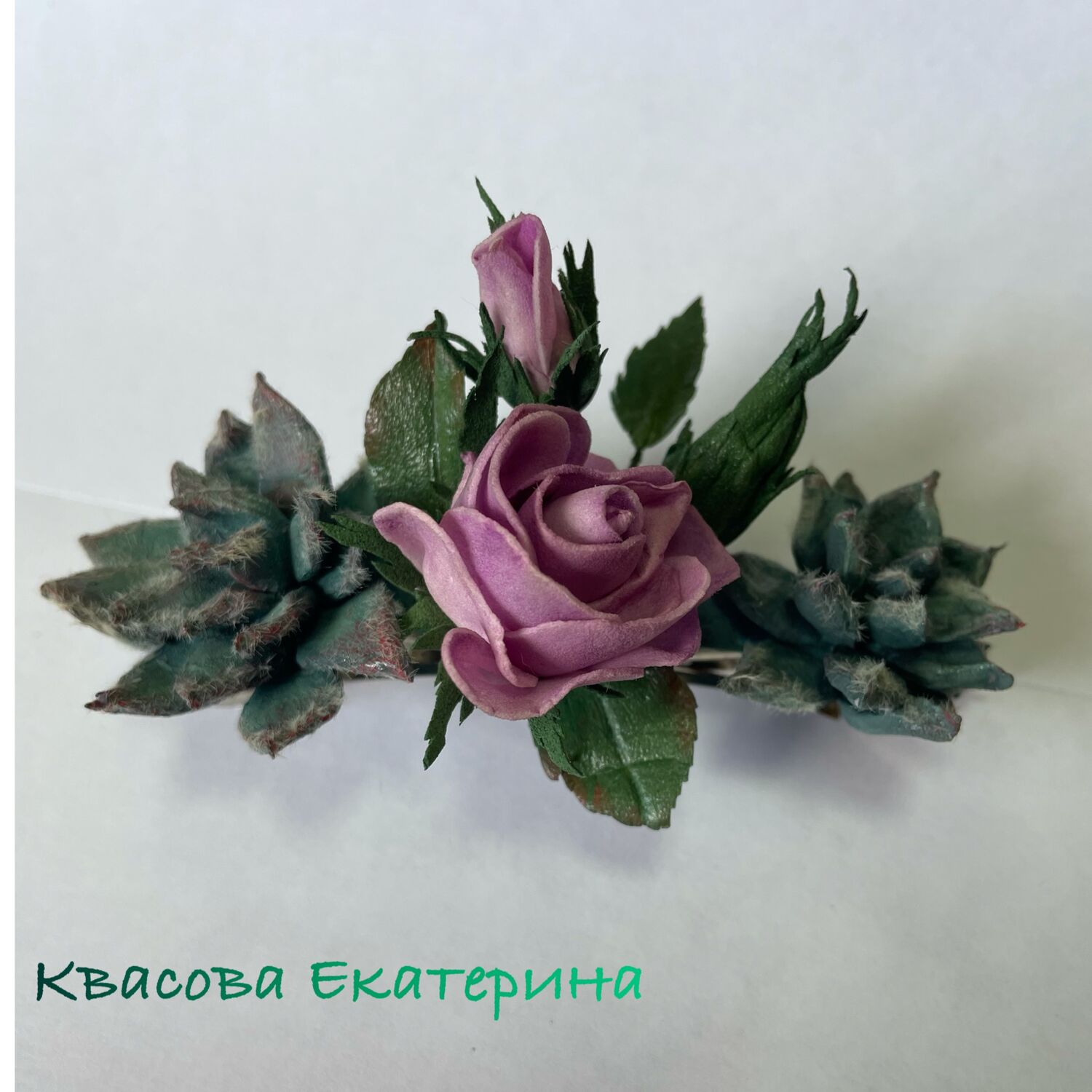 Заколка «Штиль» с цветами из фоамирана на заказ в интернет-магазине ...