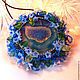 Pendant with natural agate ' Lake forget-me-nots ', Pendants, Athens,  Фото №1