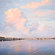 Panorama of Saint-Petersburg Photo pictures for interior design in pastel blue and purple colours 