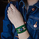 Shungite leather bracelet for women for Aries, Braided bracelet, Cheremshanka,  Фото №1