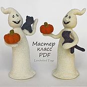 Материалы для творчества handmade. Livemaster - original item Amigurumi Ghost Pattern. Crochet halloween ghost. Halloween pumpkin. Handmade.