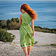 Boho dress linen Green Summer. Dresses. Kupava - ethno/boho. Online shopping on My Livemaster.  Фото №2