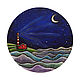 The circle painting on wood 20sm "Night lighthouse". Panels. EVAG. My Livemaster. Фото №4