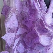 Аксессуары handmade. Livemaster - original item Felted silk stole-cobweb Lilac tenderness. Handmade.