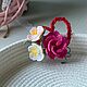 Цветущее сердце. Кулон. Knitted flowers. Ярмарка Мастеров.  Фото №7