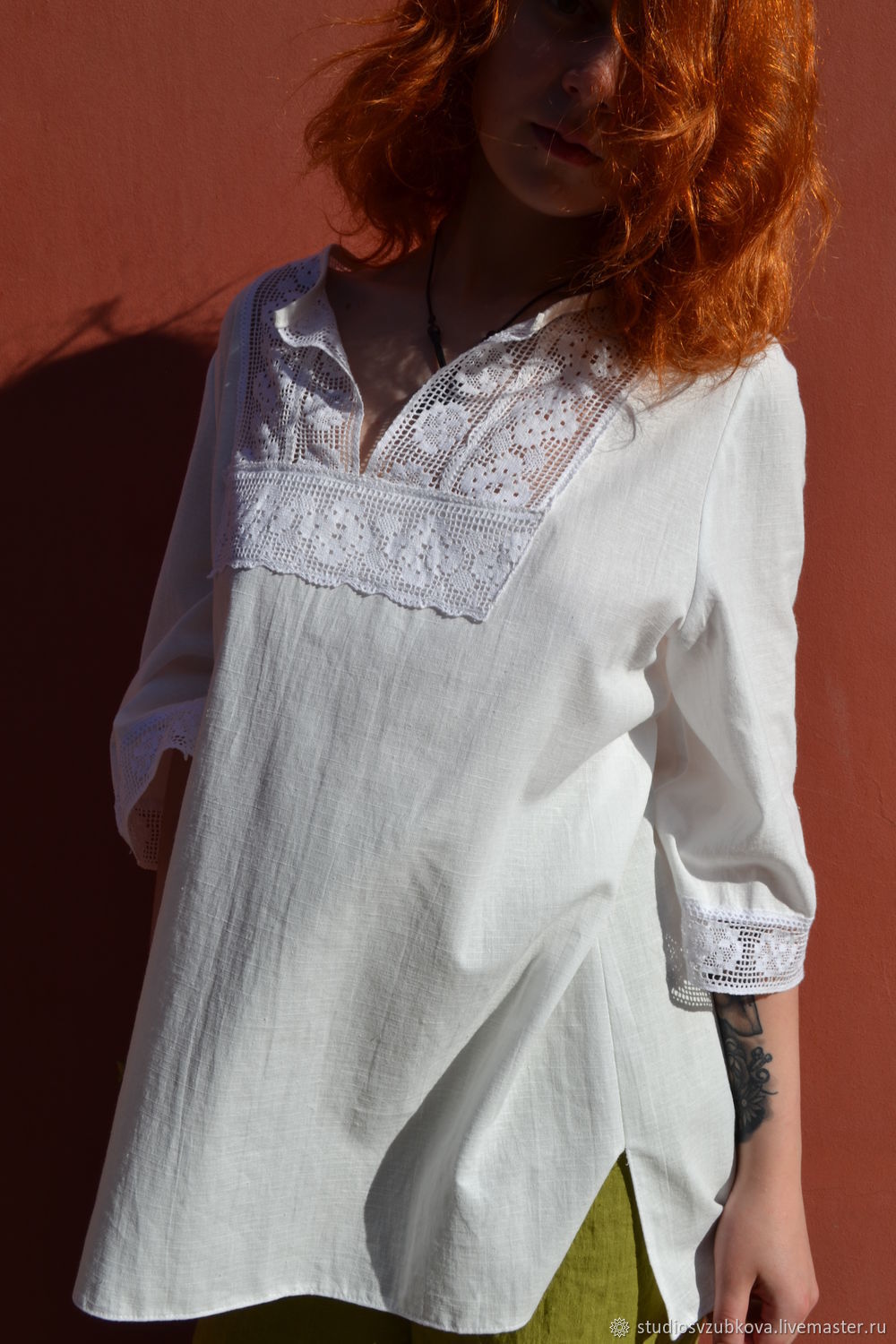 Рубашка из муслина женская фото
