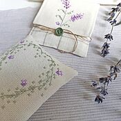 Для дома и интерьера handmade. Livemaster - original item Sachet Set: with lavender cross stitch. Handmade.