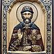 Святой Князь Андрей Боголюбский резная икона. Иконы. iz_dereva. Ярмарка Мастеров.  Фото №4
