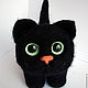 black cat (toy from felt). Stuffed Toys. handmade toys by Mari (handmademari). Online shopping on My Livemaster.  Фото №2