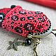 Keychain coin holder made of beads Squid red. Key chain. SilkArt Tatyana. My Livemaster. Фото №6