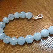 Украшения handmade. Livemaster - original item Bracelet made of natural aquamarine in 925 silver with magnetic lock. Handmade.