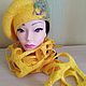 Yellow felted set - beret and scarf mesh. Headwear Sets. Larissa Permjakova. Online shopping on My Livemaster.  Фото №2