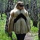 poncho. Cape. Fur Siberian red Fox. with a collar, Fur Coats, Omsk,  Фото №1