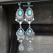 Украшения handmade. Livemaster - original item Earrings are beautiful, turquoise, oriental 