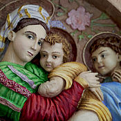 Картины и панно handmade. Livemaster - original item in explanation: Madonna with Child and little John the Baptist. Handmade.