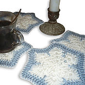 Для дома и интерьера handmade. Livemaster - original item Cup holders, First Snow (blue). Handmade.