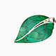 The malachite leaf BROOCH. Handmade. Brooches. ARIEL - MOSAIC. Online shopping on My Livemaster.  Фото №2