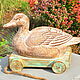 Duck on wheels gurney cart Country Provence. Figurines. Decor concrete Azov Garden. Online shopping on My Livemaster.  Фото №2
