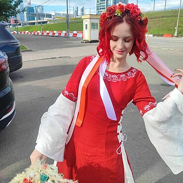 Свадебный салон ручной работы. Ярмарка Мастеров - ручная работа Платье свадебные в славянском стиле со стилизацией. Handmade.