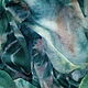 Malachite cotton scarf, handmade,170h80 cm. Scarves. arkensoie Silkyway. My Livemaster. Фото №4